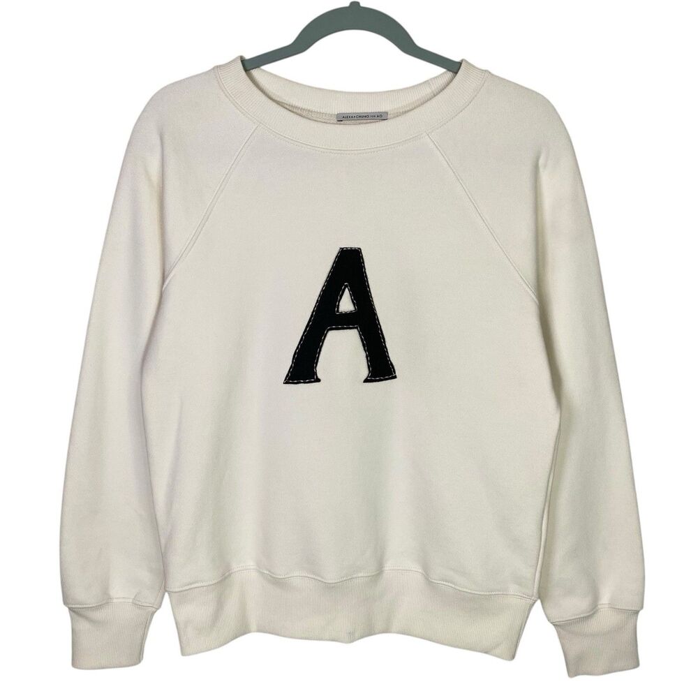 Alexa Chung x AG Adriano Goldschmied Sweatshirt Pullover Women S Cream Letterman